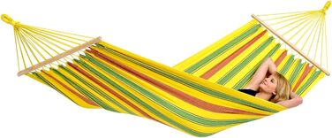 Гамак AMAZONAS Aruba Juniper, водостійкий, UV-захист, 210x80 см, до 180 кг, жовтий смугастий