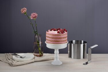 Регульоване кондитерське кільце Dr. Oetker 16-30 см з високою лопаткою для тортів, набір для декорування, сріблясто-білий