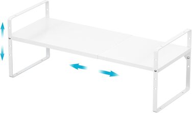 iPEGTOP розсувна полиця з міцної сталі, регульована по висоті, для дому, офісу, кухні, комори, біла, розмір L