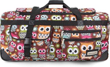 Normani міцна дорожня сумка на колесах 100 л Retro Owl, велика, нове покоління
