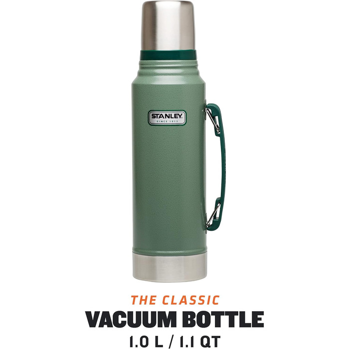 Термос Stanley Classic Legendary, нержавіюча сталь, 1 л, 24-32 год тримає тепло/холод, BPA Free, кришка-чашка, для напоїв, для подорожей
