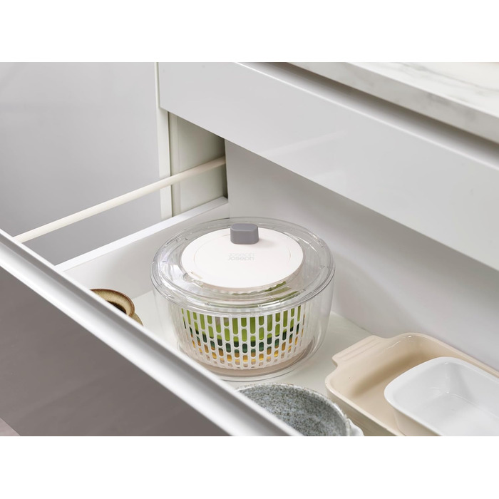 Joseph Joseph Multi-Prep – набір для приготування салату 4-в-1, салатниця з центрифугою, спіральний ніж, терка та шаткувальна насадка, компактне зберігання, мультиколор