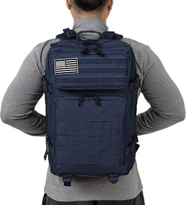 Тактичний рюкзак QT&QY 45 л, армійський, військовий Molle, для чоловіків, туристичний, для походів, 3-денний, синій