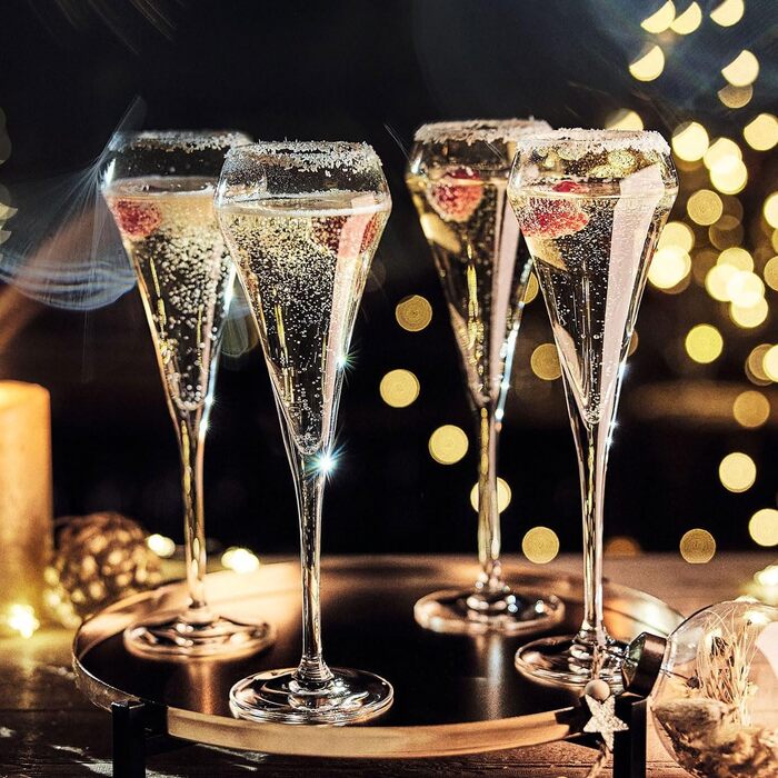 Бокали для шампанського Chef & Sommelier Open Up 200 мл, 6 шт, кришталь Krysta, для свят, прозорі, міцні