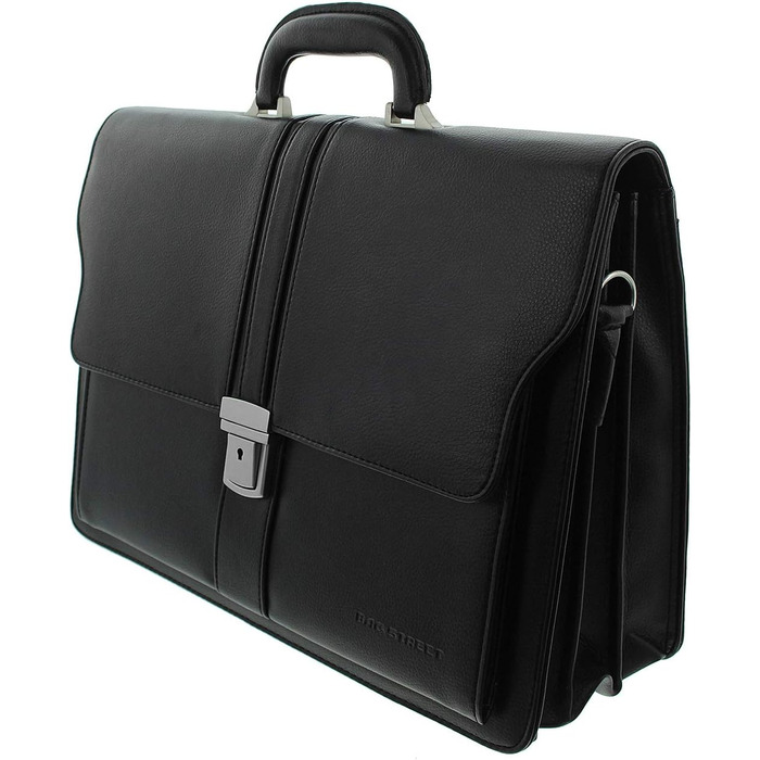 Чоловіча сумка-портфель Bag Street, чорна, штучна шкіра, ділова сумка для документів, офісний кейс