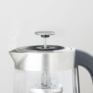 Електричний чайник H.KOENIG TI600 1,5 л, скло/нержавійка, для чаю та води