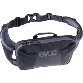 Поясна сумка EVOC HIP Pouch 1 л чорна для велосипедистів, з системою AIR PAD, двома кишенями на поясі і додатковими відділеннями, для велотурів та трейлів
