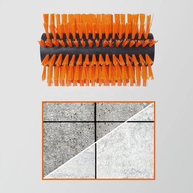 Акумуляторна мультищітка WORX WG441E.9 20В для чищення каменю, бетону та деревини, видалення бур'янів, з водяним підключенням, без акумулятора та зарядного, сумісна з PowerShare, жорстка щітка для кам'яних поверхонь