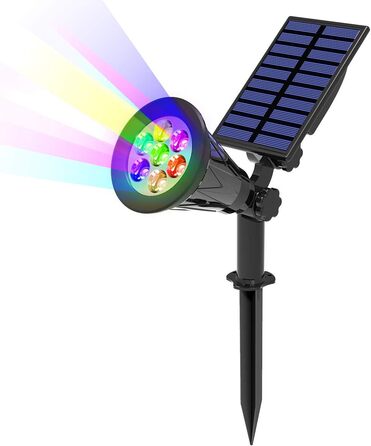 Світлодіодні сонячні прожектори T-SUN, 2 шт., 4 LED, садові світильники для газону, доріжок і тераси, холодне біле світло 6000K, 2 режими освітлення, зовнішнє безпечне освітлення