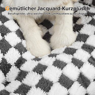 Ліжко для собак великих порід FURTIME, протиковзке, м'яке плюшеве, пране, антистрес, для лабрадорів і німецьких вівчарок, 89×63×23 см