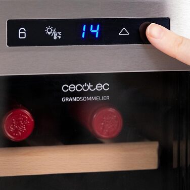 Термелектрична винна шафа Cecotec Bolero GrandSommelier 830 CoolWood на 8 пляшок, низький рівень шуму, регулювання температури 8-18°C, сенсорне управління, енергоощадна