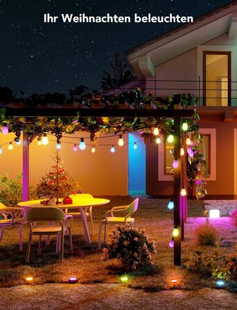 Розумний LED прожектор Govee RGBICWW для вулиці, WiFi, Alexa, 2700-6500K, регульована яскравість, зміна кольору, IP66, 4 шт, святкова гірлянда