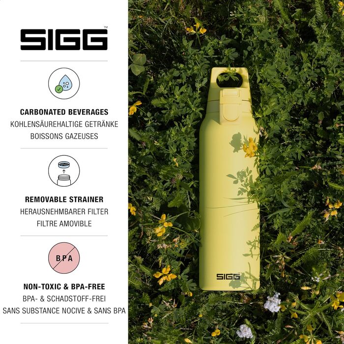 Термос пляшка SIGG Hot & Cold One з ситечком, 0,55 л, нержавіюча сталь 18/8, ізольована, ультра-лимон, BPA-free, не протікає