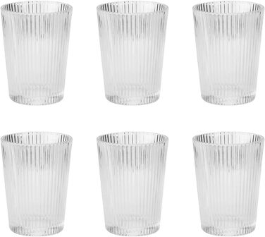 Набір склянок Stelton Pilastro 150 мл, рифлене скло, 6 шт, для гарячих і холодних напоїв, стійкі до миття в посудомийці, штабельовані