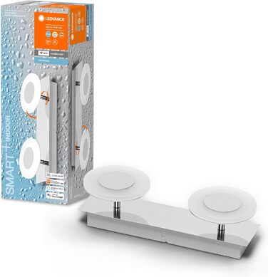 Світильник LEDVANCE Smart LED для ванної кімнати, круглий, хром, 30 см, 1200 лм, 3000-6500K, IP44, диммований, керування через Wi-Fi, додаток і голосовий асистент