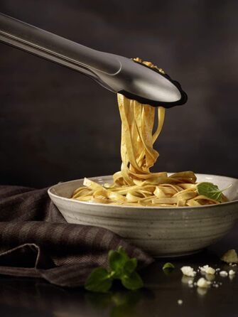Кухонні щипці RÖSLE з силіконовим краєм, нержавіюча сталь 18/10, 30 см, для грилю, приготування та сервірування, з патентованою системою закривання, можна мити в посудомийній машині