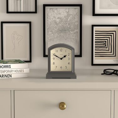 Годинник JONES CLOCKS® Tavern у класичному стилі для каміна, спальні, вітальні та офісу, настільний, поличний, компактний, зелений/темно-сірий