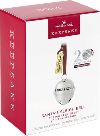 Ялинкова прикраса Hallmark Keepsake Полярний Експрес 2024, дзвіночок Санта-Клауса, метал, подарунок з новорічного фільму