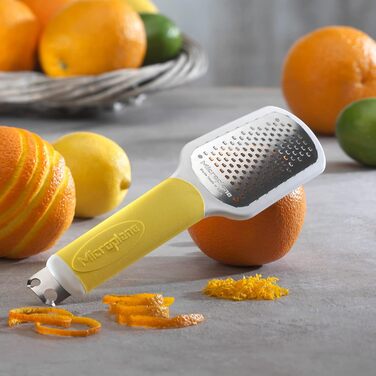 Терка-цедра Microplane Multi для цитрусових, нержавіюча сталь, жовта, для лимона, апельсина та інших фруктів