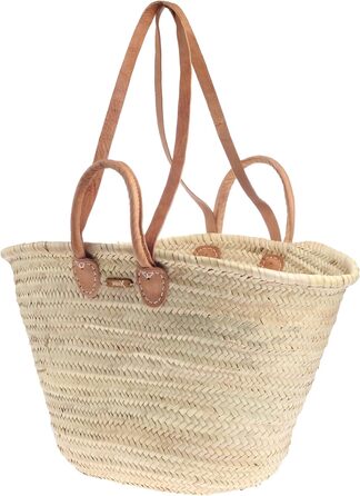 Великий плетений кошик Ibizakorb Felex для покупок і пляжу, натуральний, 55x15x32 см