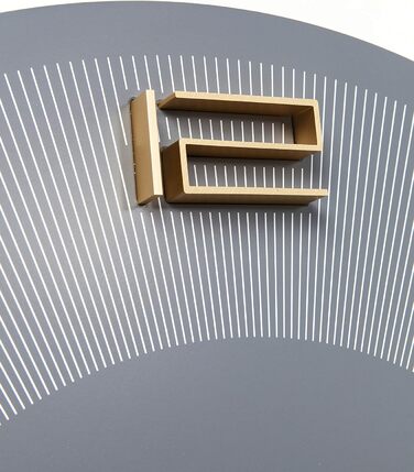 Настінний годинник Kare Design Leonardo золотий, 49 см, алюміній, сучасний стиль, круглий, для вітальні, спальні, офісу, батарейка не входить, сірий