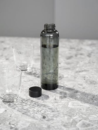 Скляна пляшка для води spottle 1 л, чорна, з металевою кришкою, для газованих напоїв, зручна та герметична, підходить для посудомийної машини