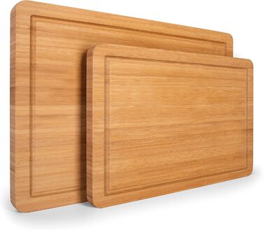 Дошка для нарізання Blumtal з бамбука XXL, 45x30x2 см, антисептична, масивна, з жолобом для соку, екологічна альтернатива пластиковій дошці