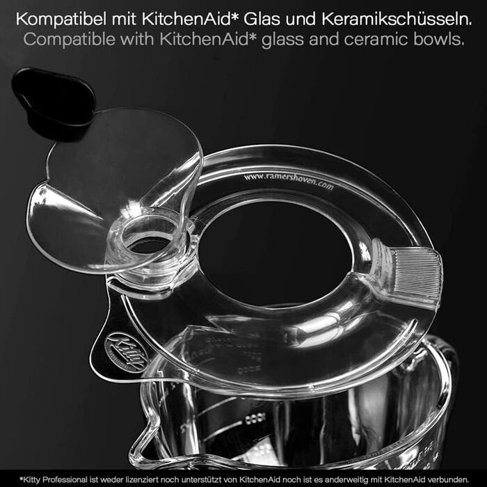 Захисний кожух Profi-Spritzschutz Kitty 'Zuhälter' для KitchenAid 4,3-4,8 л, сумісний з металевими, скляними, керамічними та дерев'яними чашами