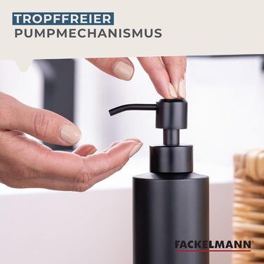 Дозатор для рідкого мила та тримач для зубних щіток Fackelmann Tecno, нержавіюча сталь, на 4 щітки, стакан для ополіскування, сріблястий матовий, набір 2 в 1 (дозатор чорний)