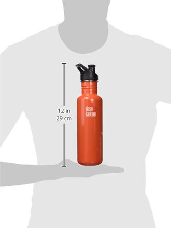 Пляшка з нержавіючої сталі Klean Kanteen з спортивною кришкою, оранжева