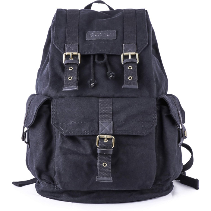 Рюкзак з брезенту чорний Vintage Outdoor, туристичний міський рюкзак L