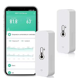 WiFi гігрометр-термометр з датчиком: розумний монітор температури та вологості повітря, віддалене керування через TUYA APP, сповіщення, сумісний з Alexa, без хаба, 2 шт.
