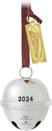 Ялинкова прикраса Hallmark Keepsake Полярний Експрес 2024, дзвіночок Санта-Клауса, метал, подарунок з новорічного фільму