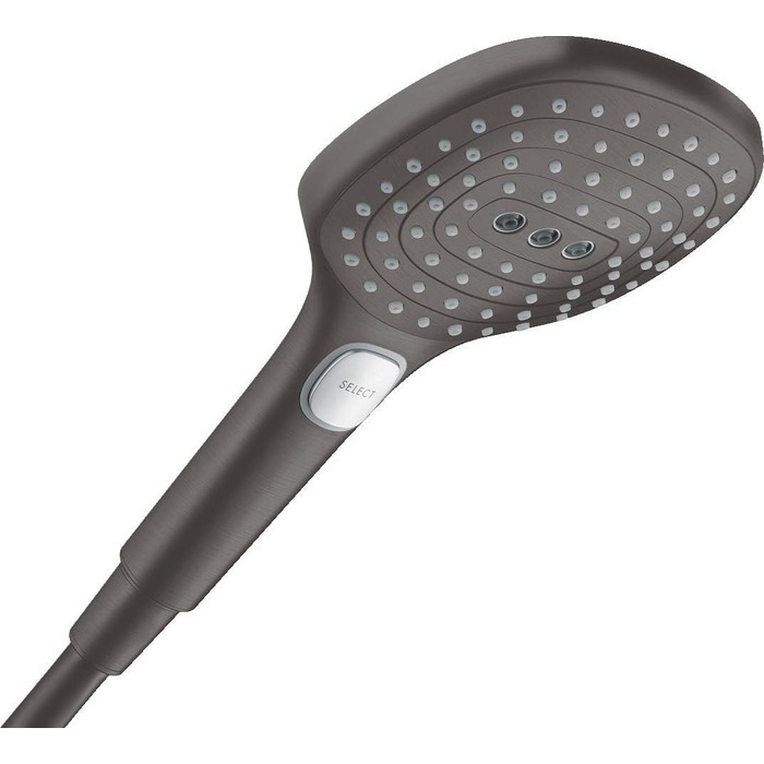 Душова лійка hansgrohe Raindance Select E 120x120 мм, 9 л/хв, 3 режими, антикальк, економна, Brushed Black Chrome