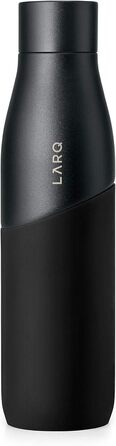 Пляшка LARQ Movement PureVis 950 мл – самочистка УФ, нержавіюча сталь, силіконова оболонка, легка, ударостійка, зберігає холод, для спорту, бігу та активного відпочинку, чорна/онікс