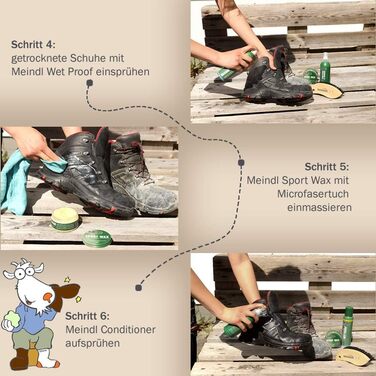 Meindl набір для догляду за шкіряним взуттям: Sportwax, просочення, щітка для шкіри, засоби для захисту та очищення взуття з натуральної шкіри