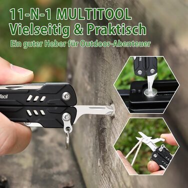 Мультитул 9-в-1 Mini Sailor Lite чорний: плоскогубці, ножиці, SIM-екстрактор, викрутка, без леза, для подорожей, EDC, TSA-дозволений