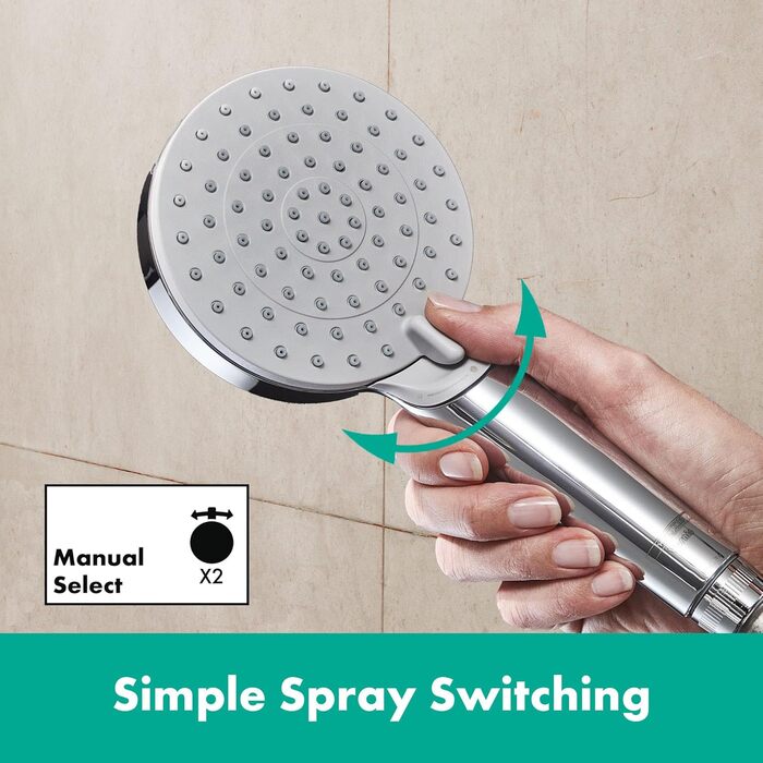 Душовий набір hansgrohe Vernis Blend, водозберігаюча ручна лійка з 2 режимами, шланг і стійка 65 см, хром