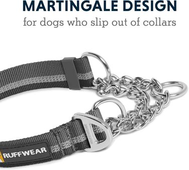 Ruffwear Chain Reaction регульований нашийник для собак, 28-36 см, гранітно-сірий, металевий ланцюжок