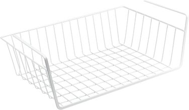 Набір 4 металевих кошиків для шафи WELLGRO, підвісні, 41x25x14 см, білий – додатковий простір для зберігання