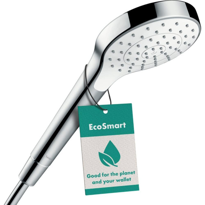 Душова лійка hansgrohe Croma Select S, 3 режими, кругла 110 мм, антивапняна, біла/хром, економія води 7 л/хв