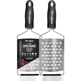 Терка Microplane XL-груба для картоплі, сиру, капусти, огірків, гарбуза та цукіні, чорна, леза з нержавіючої сталі, виробництво США