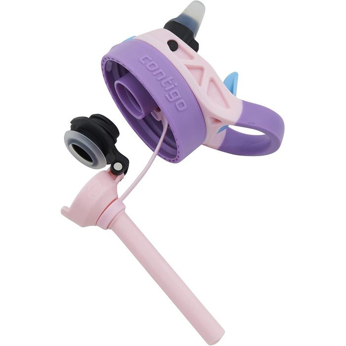 Дитяча пляшка для води Contigo Easy Clean Autospout з трубочкою, BPA-free, 420 мл, пластикова, герметична, легка у догляді, для школи та спорту (Strawberry Shakes)