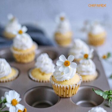 Форма для міні-мафінів CHEFMADE на 12 отворів, антипригарна, для випікання капкейків, шампань-золото