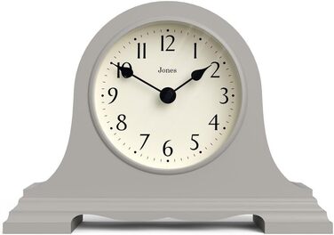 Настільний годинник JONES CLOCKS Speakeasy, класичний дизайн Наполеон, сірий, сучасний стиль для столу, полиці або тумбочки