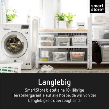 Набір з 10 контейнерів SmartStore Classic 2 л з кришкою, харчовий пластик, стійкі до ударів, для зберігання продуктів і речей, прозорі, 21x17x11 см, гарантія 10 років