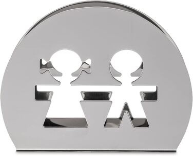Серветниця Alessi GIROTONDO з нержавіючої сталі, 5x9,3x14 см, срібляста