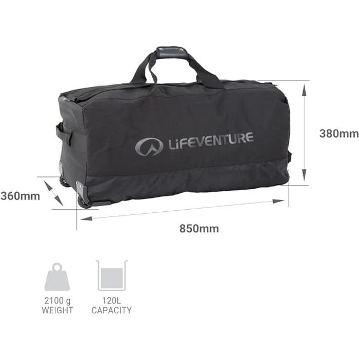 Сумка-мандрівна Lifeventure Expedition на колесах, 120 л, міцна, компактна