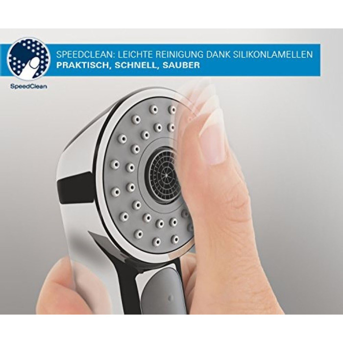 Душова лійка GROHE Tempesta 100 EcoJoy, 3 режими, з настінним тримачем, водозберігаюча