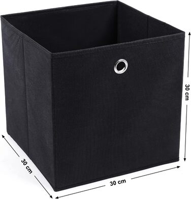 Набір з 6 складних коробок-органайзерів SONGMICS, 30x30x30 см, із ручкою, сірий, чорний, бежевий